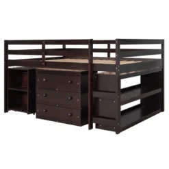 Low Study Full Loft Bed With Cabinets, Shelving And Rolling Portable Desk - ModernLuxe -Kids’ Furniture Store GUEST c6510c29 bbd1 4a2b b5a4 fdfc876d5c61