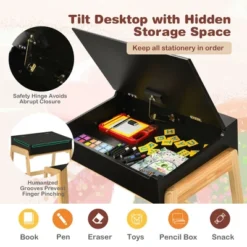 Costway Kids Table & Chair Set Wooden Activity Art Study Desk W/Storage Space -Kids’ Furniture Store GUEST c6603581 62dd 4604 a059 589692b2cb49