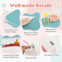 Costway 3-Piece Kids Table And Chair Set Toddler Activity Study Desk With Building Blocks -Kids’ Furniture Store GUEST c8980cb9 9fb5 4937 99de 07e659170118