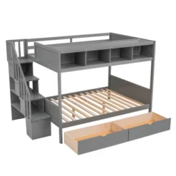 Twin Over Full Bunk Bed With Shelves, Storage Staircase And 2 Drawers - ModernLuxe 13 Twin Over Full Bunk Bed With Shelves, Storage Staircase And 2 Drawers - ModernLuxe -Kids’ Furniture Store GUEST c9dd49f3 f556 4580 a931 2ab873802d7e