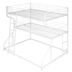 Full XL Over Twin XL Over Queen Size Metal Triple Bunk Bed With Ladder-ModernLuxe -Kids’ Furniture Store GUEST ca14cc4a b0f4 4c94 8b19 3c86cdcba7ea