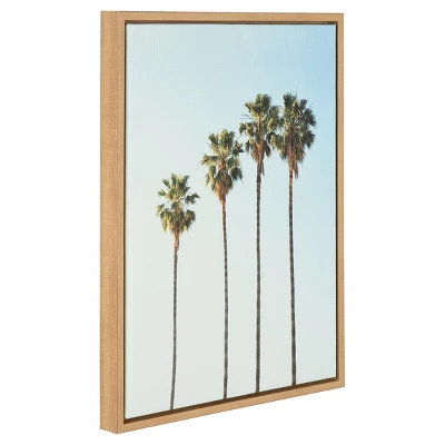 Palm Trees Framed Canvas Art Natural (24"x18") - Uniek 1 Palm Trees Framed Canvas Art Natural (24"x18") - Uniek