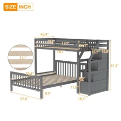 Twin Over Full Loft Bed With Staircase - ModernLuxe -Kids’ Furniture Store GUEST caa5c5d4 4cc0 449b ba46 47ad73376f79