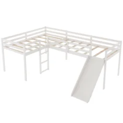 L-Shaped Twin Size Loft Bed With Ladder And Slide - ModernLuxe -Kids’ Furniture Store GUEST cc3c0c68 d550 4f18 a422 2ecb192dea93