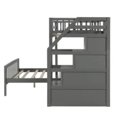 Twin Over Full Loft Bed With Staircase - ModernLuxe -Kids’ Furniture Store GUEST ce610855 a559 4e22 a6b0 529352d46fc4