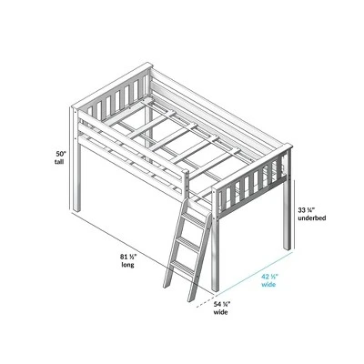 Max & Lily Twin Low Loft Bed 5 Max & Lily Twin Low Loft Bed - Image 5