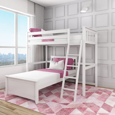 Max & Lily L-Shaped Twin Over Twin Bunk Bed 1 Max & Lily L-Shaped Twin Over Twin Bunk Bed