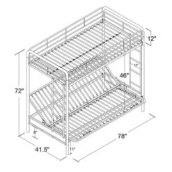 Twin Over Futon Leonora Metal Bunk Bed - Room & Joy -Kids’ Furniture Store GUEST d01eafd8 b62a 4150 8e45 fb255b251dd5
