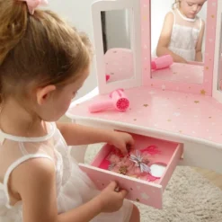 Fashion Twinkle Star Gisele Play Vanity Set Pink/White - Teamson Kids -Kids’ Furniture Store GUEST d05fb028 4d36 41a3 85bd 8863c5862ecc