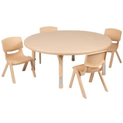 Flash Furniture 45" Round Plastic Height Adjustable Activity Table Set With 4 Chairs 15 Flash Furniture 45" Round Plastic Height Adjustable Activity Table Set With 4 Chairs -Kids’ Furniture Store GUEST d0a6d3d3 33d4 4360 b534 cb4ab114f752