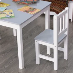 Qaba Kids Table And Chair Set For Arts, Meals, Lightweight Wooden Homework Activity Center, Toddlers Age 3+, Gray -Kids’ Furniture Store GUEST d0bf6846 6423 45bd 8263 00ff71754f08