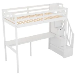 Twin Size Loft Bed With Storage Staircase And Built-in Desk-ModernLuxe -Kids’ Furniture Store GUEST d0ea4a0d 7a60 4adc a79d 04957f6fddd4