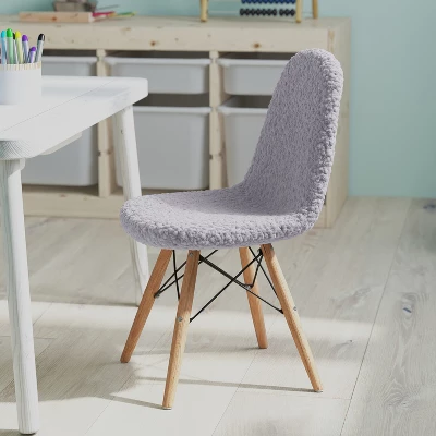 Merrick Lane Children's Lyon Faux Shearling Accent Chair, Modern Accent Chair For Bedroom, Entryway, And Living Room 2 Merrick Lane Children's Lyon Faux Shearling Accent Chair, Modern Accent Chair For Bedroom, Entryway, And Living Room - Image 2