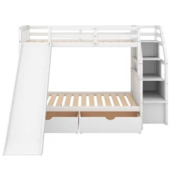 Twin Over Full Bunk Bed With Drawers,Storage Staircase And Slide-ModernLuxe 13 Twin Over Full Bunk Bed With Drawers,Storage Staircase And Slide-ModernLuxe -Kids’ Furniture Store GUEST d21ebd8c bd83 4fc2 89ec 53cd10419c3c