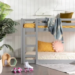 Twin Over Twin Wood Detachable Slat Bunk Bed - Saracina Home -Kids’ Furniture Store GUEST d57ff509 622c 4de9 83a6 1635b17977f8