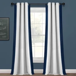 40"x84" Kids' Block Border 100% Lined Grommet Blackout Single Window Curtain Panel - Lush Décor -Kids’ Furniture Store GUEST d5a8b37d 52f7 4b4c ae8f b08a1b3e12ff