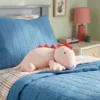 Dinosaur Weighted Plush Kids' Throw Pillow White/Blush - Pillowfort™
