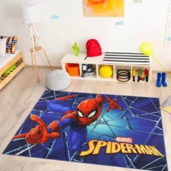 Marvel Spider-Man Web 54"x78" Area Rug Blue
