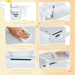 Costway 3-in-1 Kids Convertible Storage Bench Wood Activity Table And Chair Set -Kids’ Furniture Store GUEST d642ffa0 7261 4ee5 aac7 8aecf191e9c9