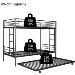 Twin Over Twin Metal Bunk Bed With Trundle Bed And Ladders-ModernLuxe 18 Twin Over Twin Metal Bunk Bed With Trundle Bed And Ladders-ModernLuxe -Kids’ Furniture Store GUEST d658d814 5506 46cf 9a2a e62304b65d34