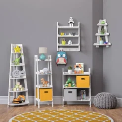 Kids' Corner Ladder Wall Shelf White - RiverRidge Home -Kids’ Furniture Store GUEST d795a61f a23e 402c bbf5 22117f82edd7