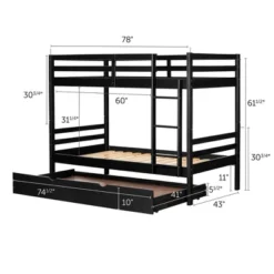 Fakto Bunk Beds With Trundle Matte Black - South Shore 23 Fakto Bunk Beds With Trundle Matte Black - South Shore -Kids’ Furniture Store GUEST d8dfd05c 0d93 43be a7fc 8c6b9cd46eb0