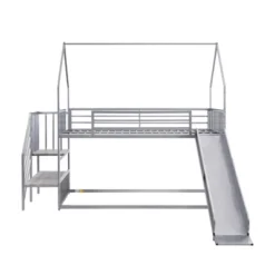 Twin Over Twin Metal Bunk Bed House Bed With Slide And Staircase-ModernLuxe 14 Twin Over Twin Metal Bunk Bed House Bed With Slide And Staircase-ModernLuxe -Kids’ Furniture Store GUEST d92ea0f2 dc92 4f2a b7ee bd5b06c74792