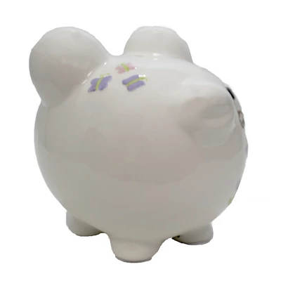Bank Giddy Up Horse Piggy Bank - One Bank 7.5 Inches - Flowers Insects - 36913 - Ceramic - White 3 Bank Giddy Up Horse Piggy Bank - One Bank 7.5 Inches - Flowers Insects - 36913 - Ceramic - White - Image 3