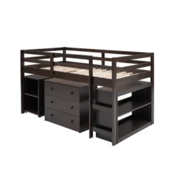 Low Twin Loft Bed With Cabinet And Rolling Portable Desk - ModernLuxe -Kids’ Furniture Store GUEST dbd98851 41c7 4e8c 84d2 993deb783322