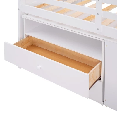 Twin Size Low Loft Bed With Storage Steps And Portable Desk-ModernLuxe 11 Twin Size Low Loft Bed With Storage Steps And Portable Desk-ModernLuxe - Image 11