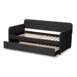 Twin Camelia Fabric Upholstered Button Tufted Sofa Daybed Gray - Baxton Studio -Kids’ Furniture Store GUEST e07b6128 19dc 4b03 9e44 a3b725cecf05