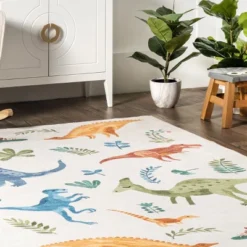 NuLOOM Eamon Dinosaur Machine Washable Kids Area Rug -Kids’ Furniture Store GUEST e0d9a3a2 31d7 4011 b6b1 cfb67cbecfce
