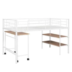 Twin Size Metal Loft Bed With Desk And Shelves - ModernLuxe 12 Twin Size Metal Loft Bed With Desk And Shelves - ModernLuxe -Kids’ Furniture Store GUEST e18dad95 87de 4c0e b857 cc00a000299f