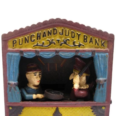Design Toscano Punch And Judy Theater Collectors' Die Cast Iron Mechanical Coin Bank 2 Design Toscano Punch And Judy Theater Collectors' Die Cast Iron Mechanical Coin Bank - Image 2