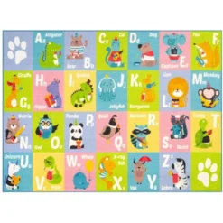 KC CUBS Boy & Girl Kids ABC Alphabet Animal Educational Learning & Fun Game Play Area Non Slip Nursery Bedroom Classroom Rug Carpet -Kids’ Furniture Store GUEST e3eb261b 7bce 4cb7 8a80 48f7aa3fe612