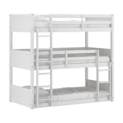 Twin Capri Wood Triple Bunk Bed White - Hillsdale Furniture