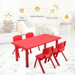 Costway Kids Plastic Rectangular Learn And Play Table Playroom Kindergarten Home Red 15 Costway Kids Plastic Rectangular Learn And Play Table Playroom Kindergarten Home Red -Kids’ Furniture Store GUEST e4bcd3cb 3058 4637 9bf3 e901fa585e49