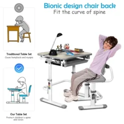 Costway Children Desk Chair Set Adjustable Study Table Drawer -Kids’ Furniture Store GUEST e52e9349 6186 4731 8f3e 7e4aa7189a3c