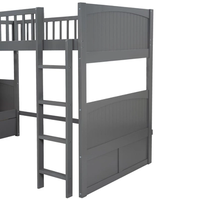 Twin Over Twin Bunk Bed With Twin Size Loft Bed With 2 Drawers - ModernLuxe 6 Twin Over Twin Bunk Bed With Twin Size Loft Bed With 2 Drawers - ModernLuxe - Image 6
