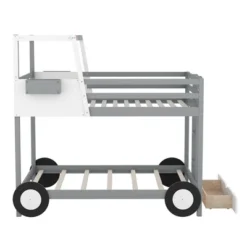 Twin Over Twin Car-Shaped Bunk Bed With Wheels, Drawers And Shelves, Gray - ModernLuxe 13 Twin Over Twin Car-Shaped Bunk Bed With Wheels, Drawers And Shelves, Gray - ModernLuxe -Kids’ Furniture Store GUEST e5709583 6499 4211 bd66 1cdae88ef0c6