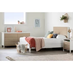 Munich 2 Drawer Nightstand - White/Soft Elm - South Shore -Kids’ Furniture Store GUEST e76e5db2 c47b 41cd afa4 4174a929a998