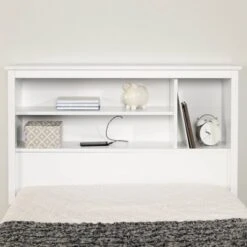 Twin Vito Bookcase Headboard Pure White - South Shore -Kids’ Furniture Store GUEST e8cc9f71 f026 400f 8915 623cde4032c6