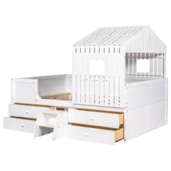 Full Size House Low Loft Bed With Four Drawers-ModernLuxe -Kids’ Furniture Store GUEST e921b5cd 111e 40b5 b5e8 dfc6507088aa