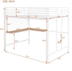 Full Size Metal Loft Bed With Desk And Grid - ModernLuxe -Kids’ Furniture Store GUEST e9f6b97c bc69 4d3c be82 95653ebaef0a