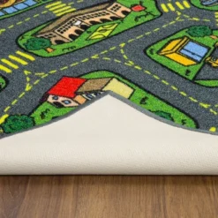 Jungtier Boy & Girl Kids Retro City Road Car Vehicle Traffic Educational Learning & Game Play Nursery Bedroom Classroom Rug Carpet, 2' 7" X 5' 0" -Kids’ Furniture Store GUEST ea80fe18 fa15 45ed 8ee7 47d68830189d