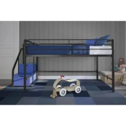 Twin Jamie Junior Loft Bed With Storage Steps Black - Room & Joy -Kids’ Furniture Store GUEST eb9710c9 bfce 4b2c a98e 2a0300a86cc4