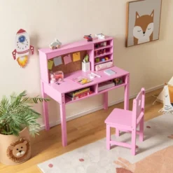 Costway Kids Desk And Chair Set Study Writing Workstation With Hutch & Bulletin Board -Kids’ Furniture Store GUEST ec26e1f6 a117 4c4a 9c4c bc485540ebb0