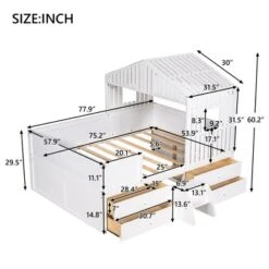 Full Size House Low Loft Bed With Four Drawers-ModernLuxe -Kids’ Furniture Store GUEST ed2f5632 7e4a 45e7 8fab c563781ed56f