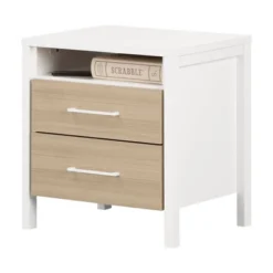 Munich 2 Drawer Nightstand - White/Soft Elm - South Shore -Kids’ Furniture Store GUEST ee832656 4a0f 47a8 94e9 7b293e4c9fc9