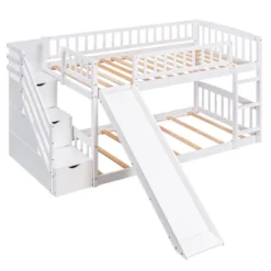 Stairway Twin Over Twin Bunk Bed With Two Drawers And Slide-ModernLuxe -Kids’ Furniture Store GUEST f1f21441 83b6 4a80 8036 efc8d6315241